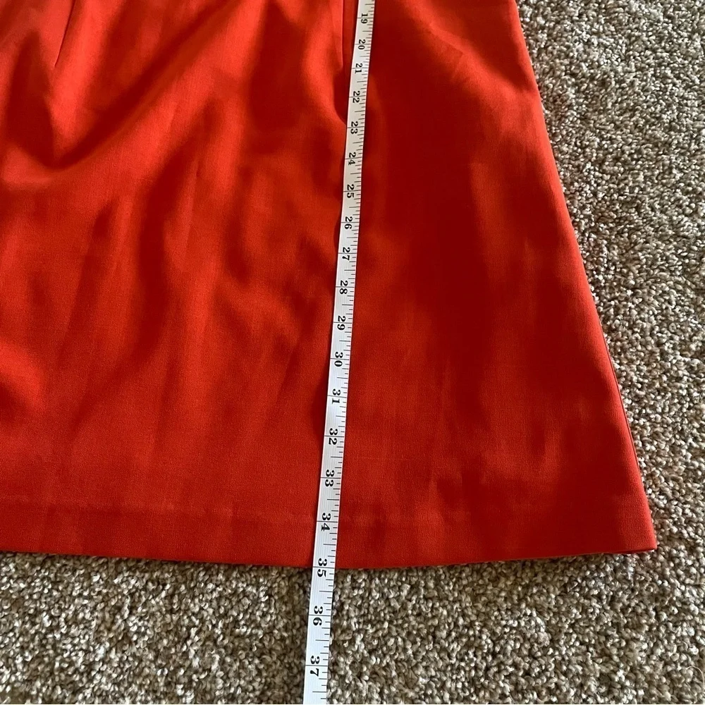 Yaly Couture Sheath Dress Women’s M Orange Cashmere Wool Blend Sleeveless Career